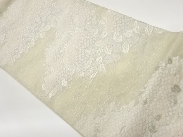  紗 紫陽花模様織出し袋帯